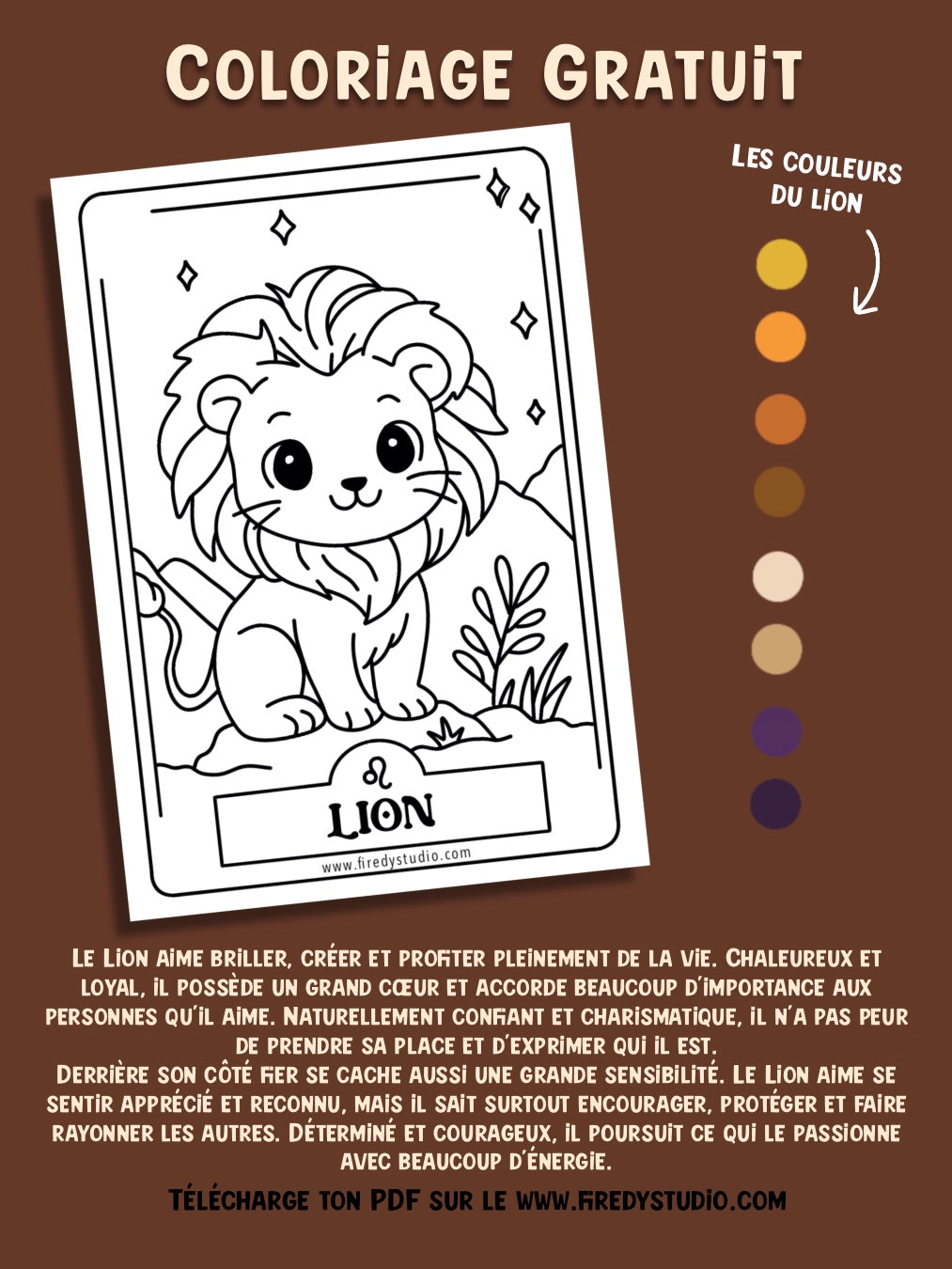 Coloriage Lion Gratuit
