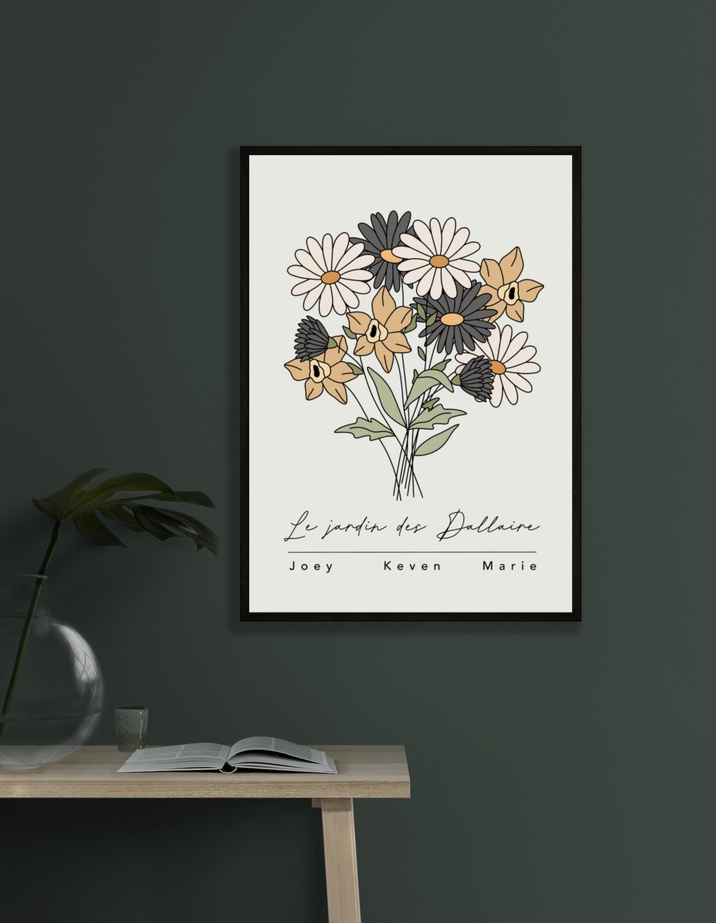 Cadre Bouquet Fleurs de Naissance
