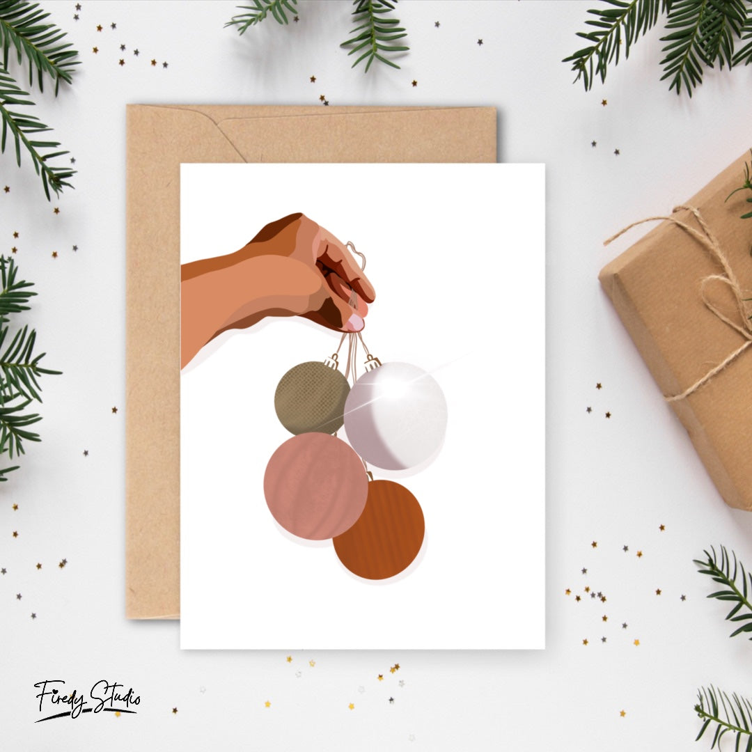 Carte de souhaits/boules de Noël
