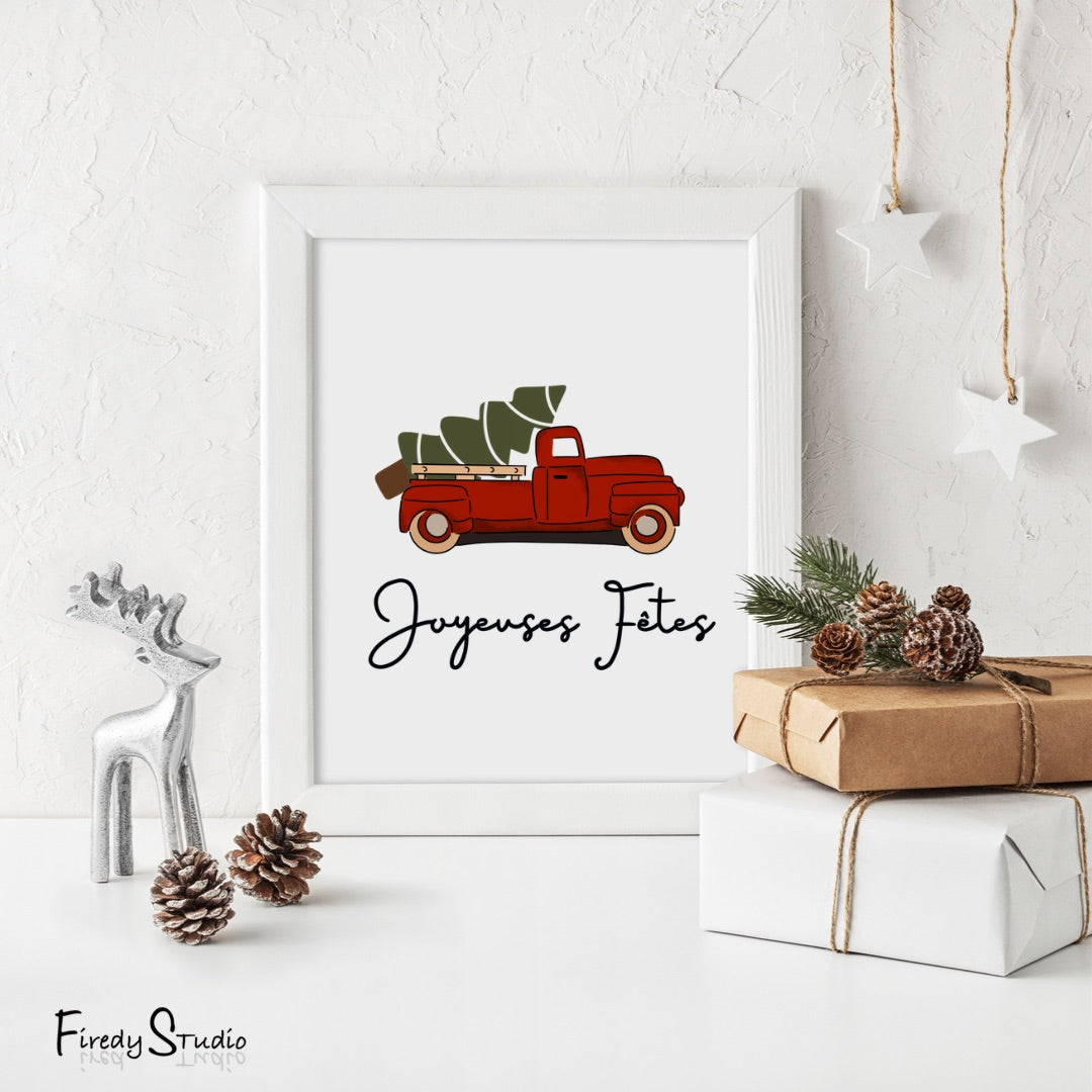 Carte de souhaits/camion rouge