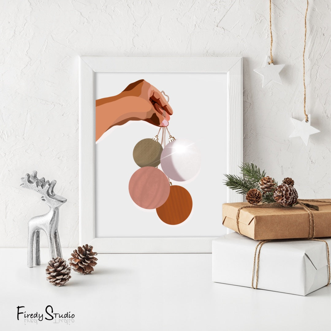 Carte de souhaits/boules de Noël