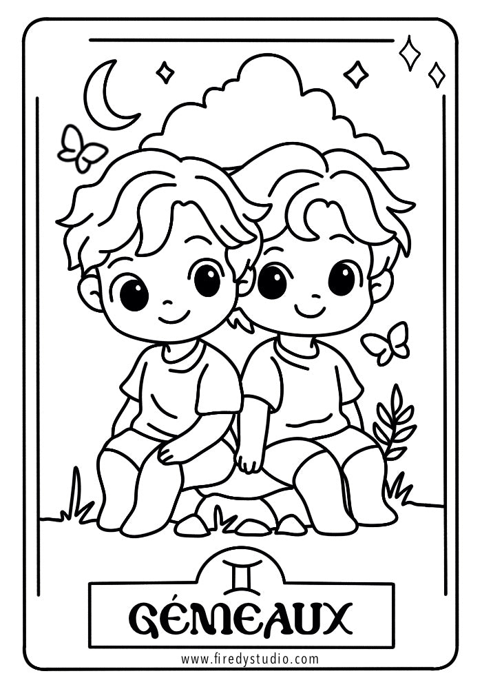 Coloriage Gémeaux Gratuit