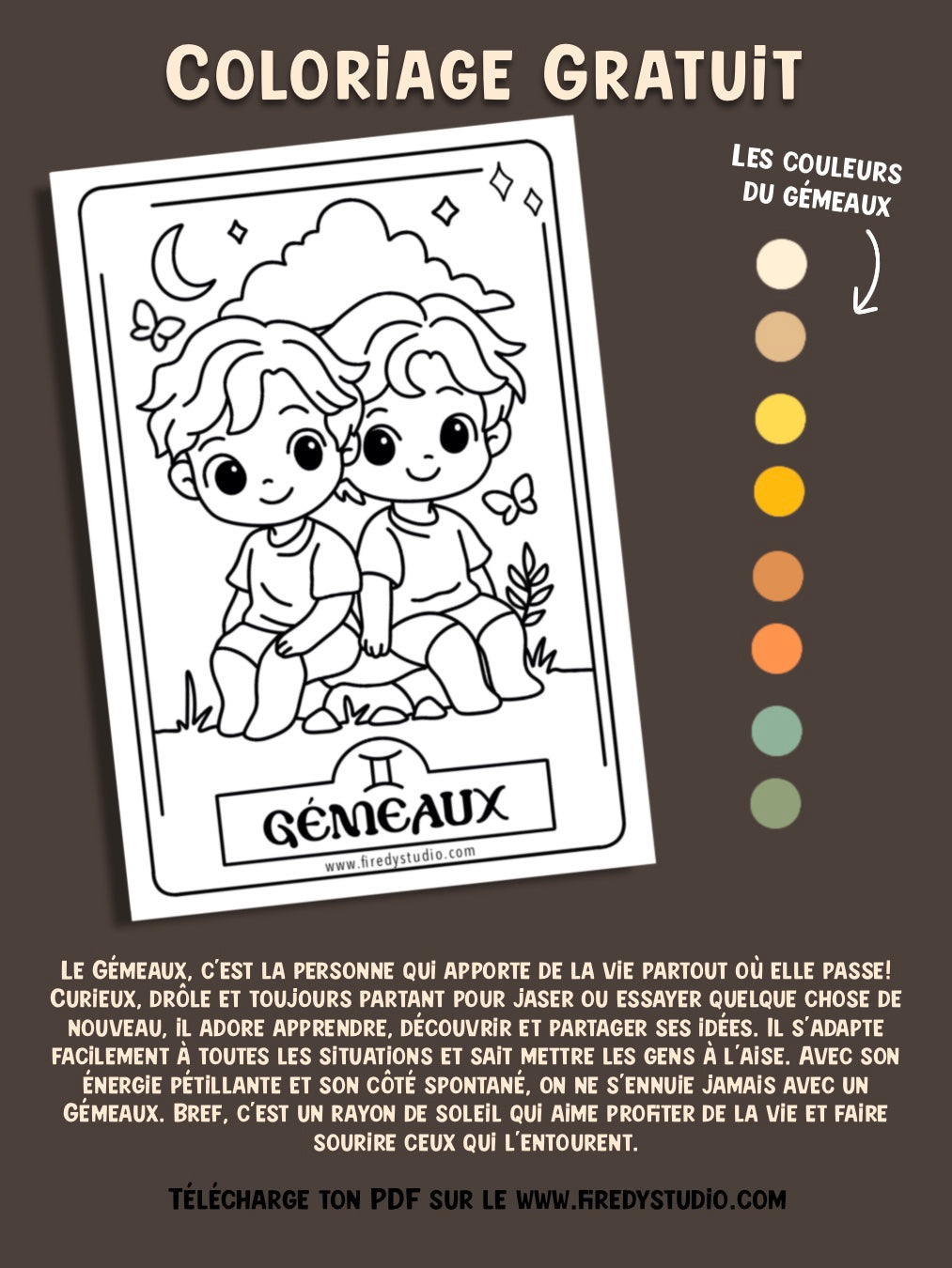 Coloriage Gémeaux Gratuit