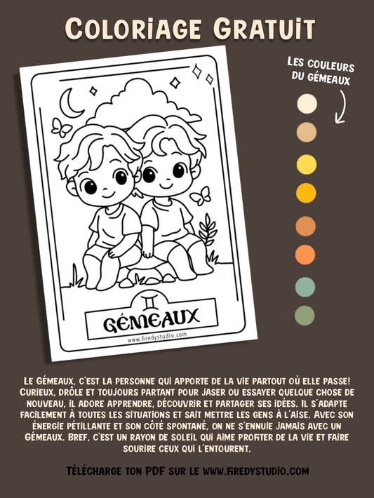 Coloriage Gémeaux Gratuit