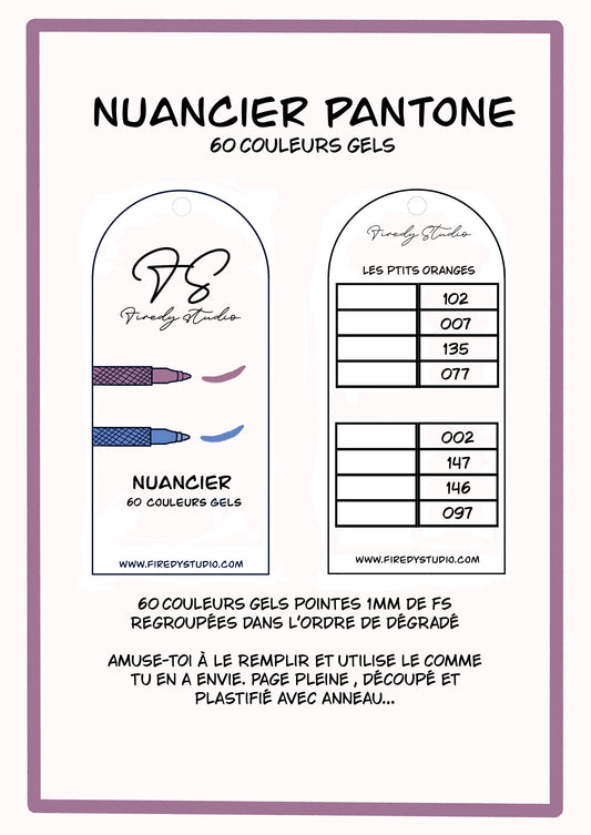 Nuancier Pantone 60 Gels