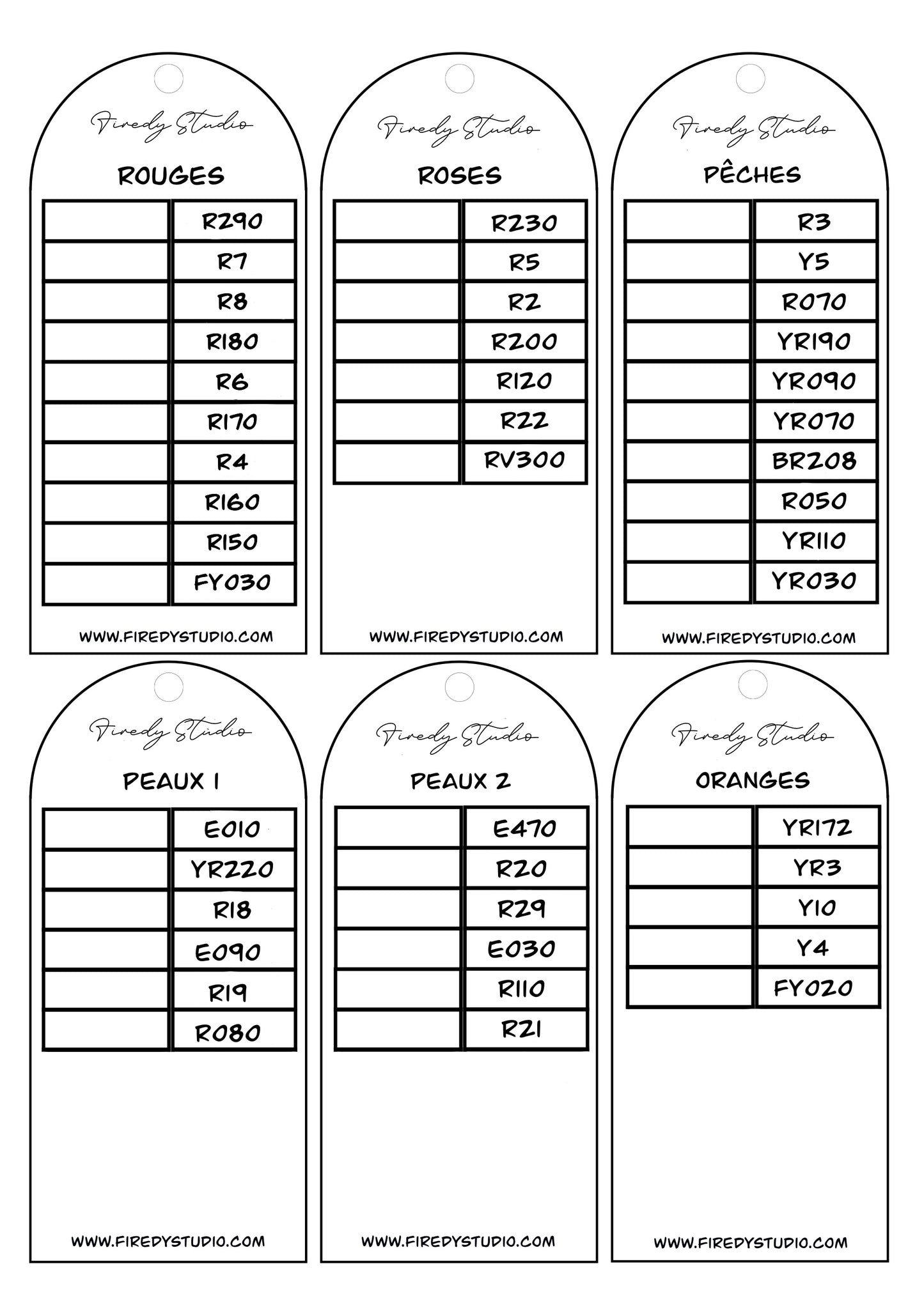 Nuancier Pantone 320 alcool