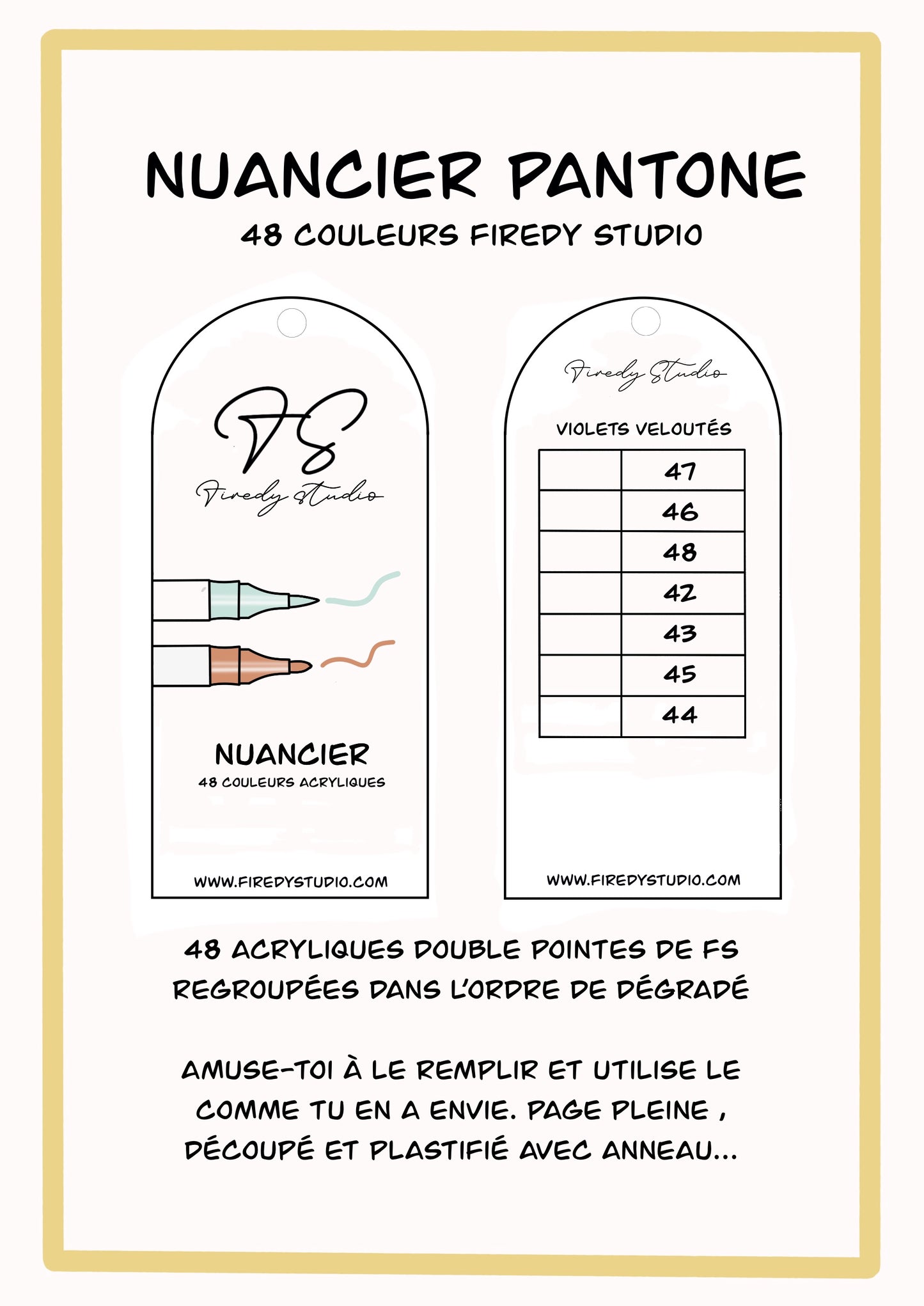 Nuancier Pantone Double Pointes Acrylique