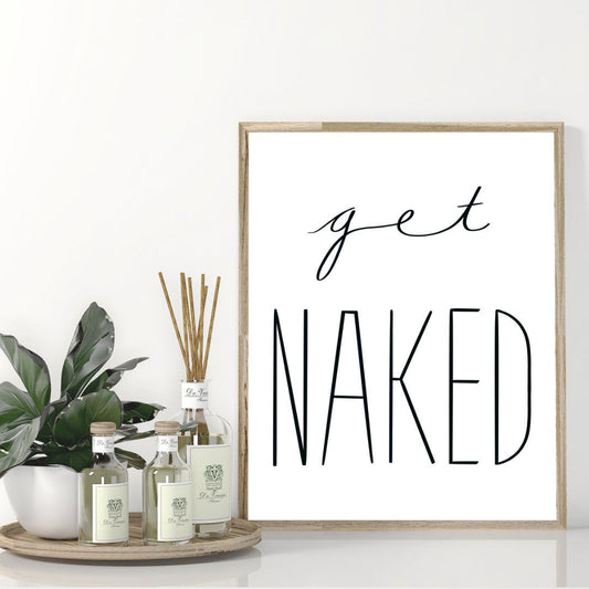 Affiche salle de bain, Get Naked